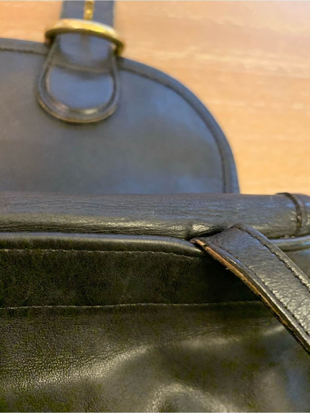 Vintage Coach Black Leather Mini Backpack with Brass-Tone Buckle 4152 - Picture 7 of 11